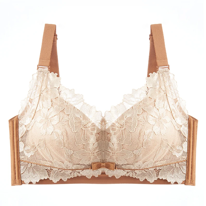 

YueYanni natural latex full cup underwear female lace sexy breast reduction fat reduction breast milk adjustment bra women