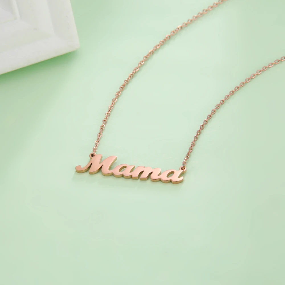Teamer Ожерелье с именной табличкой мама для женщин цепочка буквами до ключиц чокер