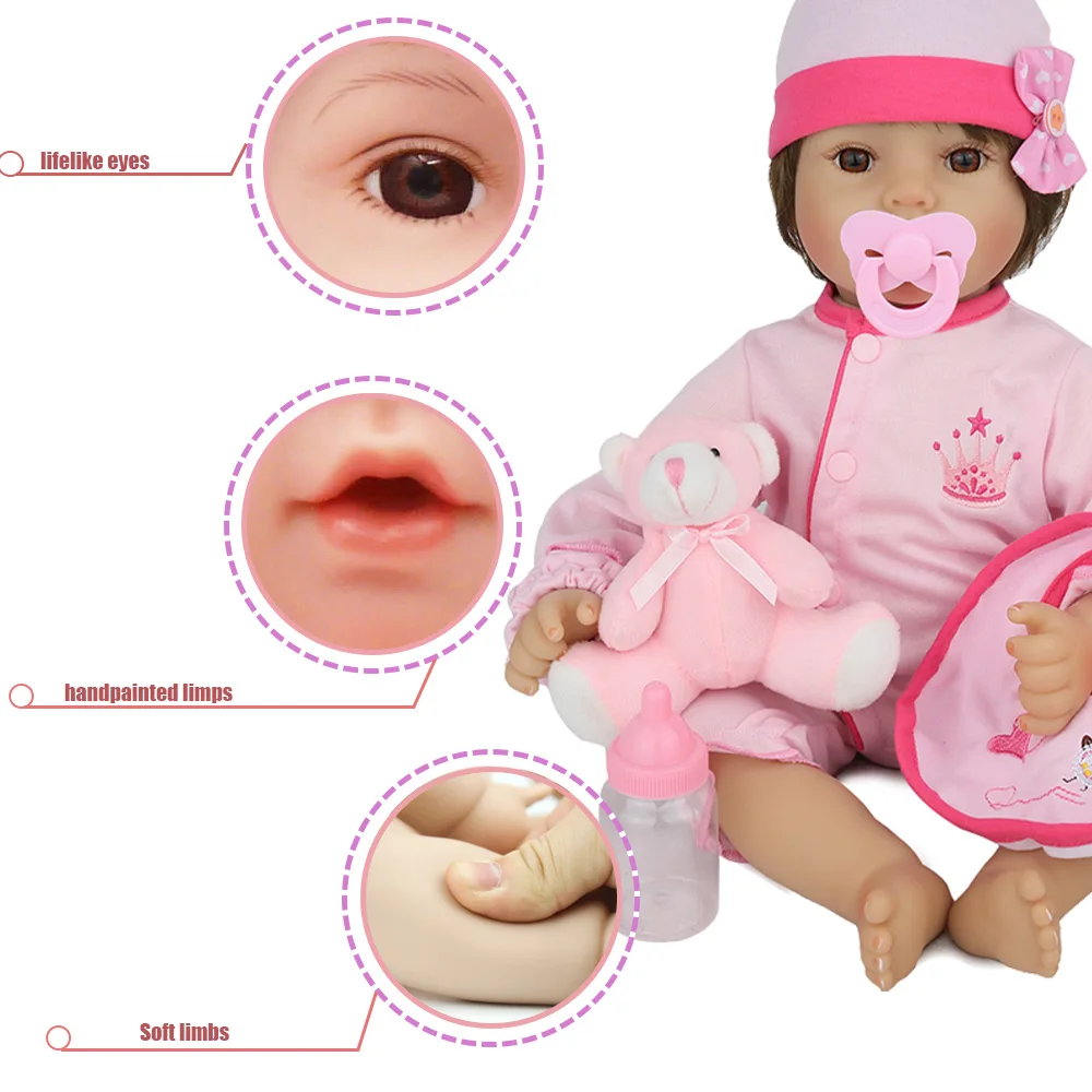 

NPKDOLL reborn baby doll girl princess toddler 46cm soft silicone vinyl doll toys bebe reborn dolls gift