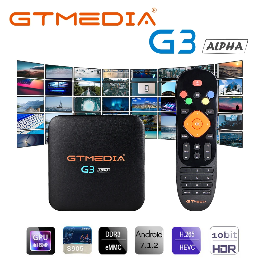 GTMEDIA G3 Android 7,1 Smart tv Box медиаплеер 2G 16G+ пульт дистанционного управления встроенный Wifi bluetooth 4K H.265 из Бразилии IP tv Box