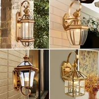 ourfeng outdoor wall lamp fixtures led copper sconces home decorative wall lights for patio porch garden corridor room