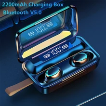 TWS Bluetooth 5.0 Earphone 2200mAh Charging Box Wireless Headphones With Microphone 9D Hifi Stereo Sports Earbuds Gaming Headset