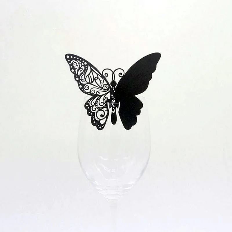 100 шт./лот карточка с местом для указания имени карты бокала вина лазерная резка