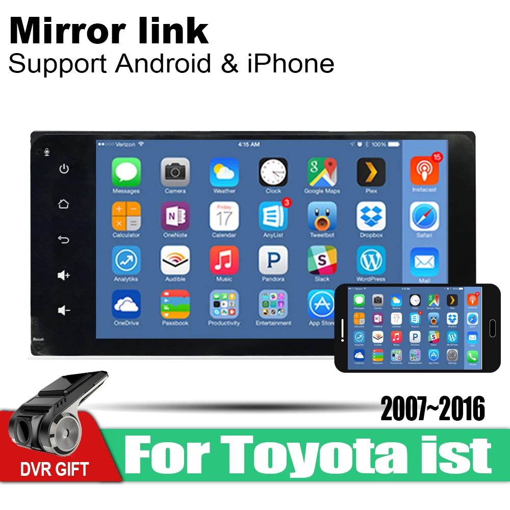 Автомобильный мультимедийный GPS навигатор ZaiXi Android 2 din для Toyota ist 2007 ~ 2016 стерео