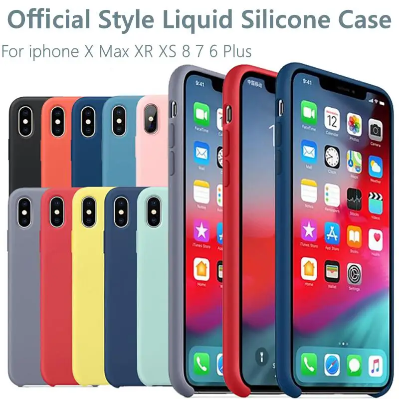 Защитный чехол из жидкого силикона для Iphone X XS XR 8 7 6 Plus 11 Pro Max|Бамперы| |