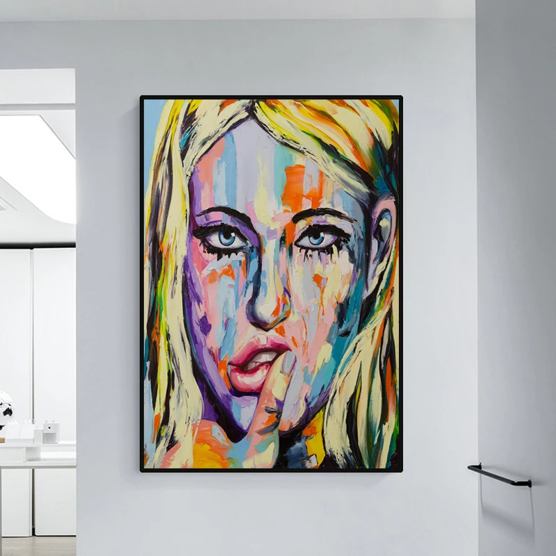 Современная картина маслом в скандинавском стиле Женская Абстрактная Картина на