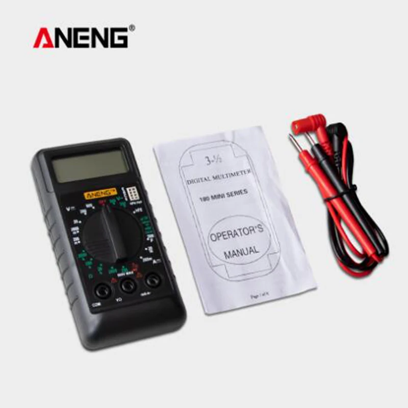 ANENG мультиметр цифровой мини тестер multimeter esr метр мультиметры транзистор тестер Мультиметр мултиметр multimetr dc dc digital multimeter tester тестер транзисторов тестор esr meter тестеры амперметр мультимитр - Цвет: Черный