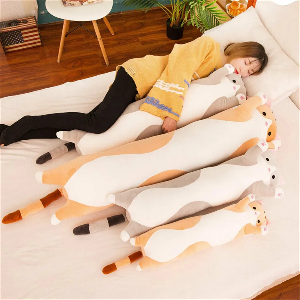 

50/130cm Plush Toys Animal Cat Cute Creative Long Soft Toys Office Break Nap Sleeping Pillow Cushion Stuffed Gift Doll for Kids