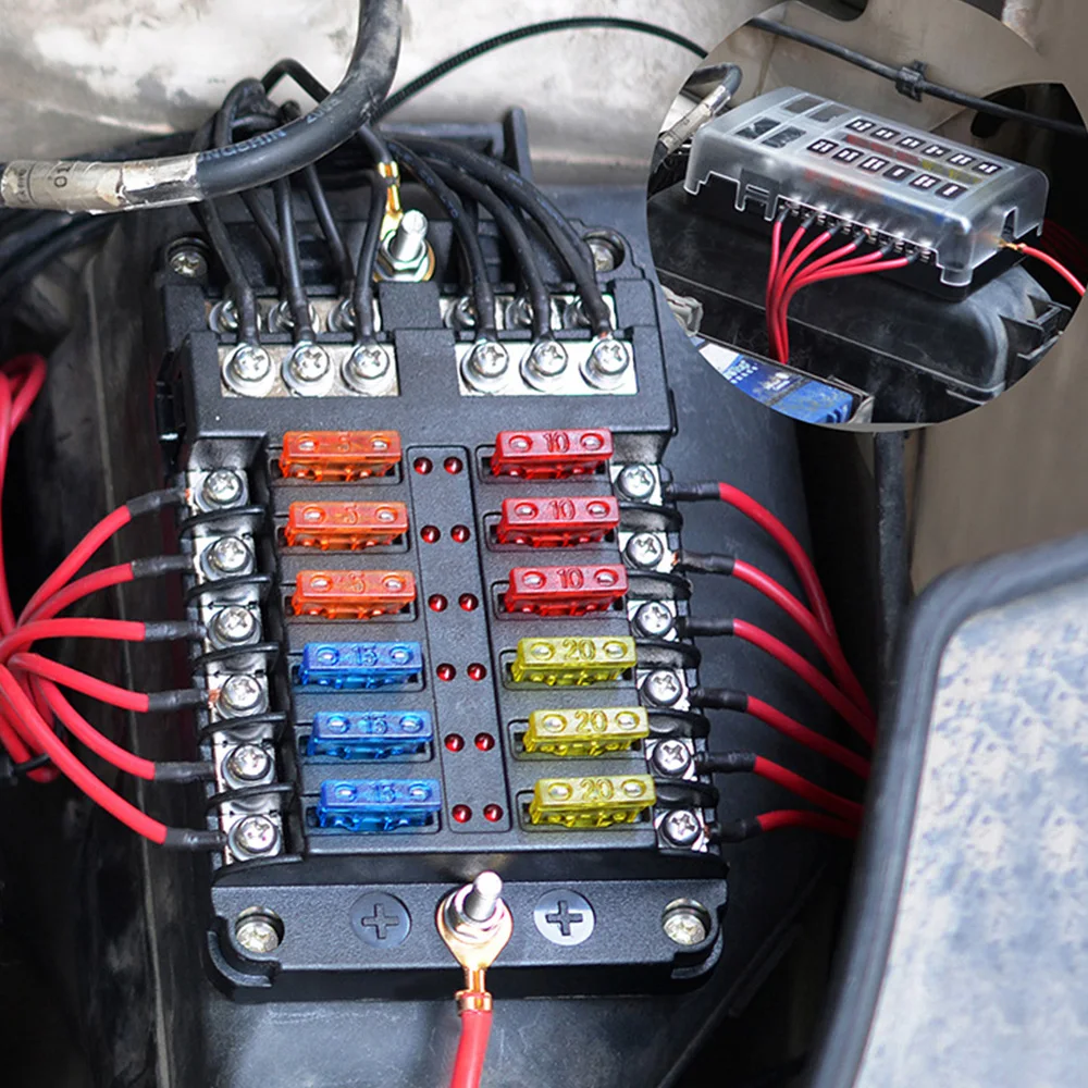 Автомобильная вставка предохранитель с Светодиодный индикатор защитная крышка