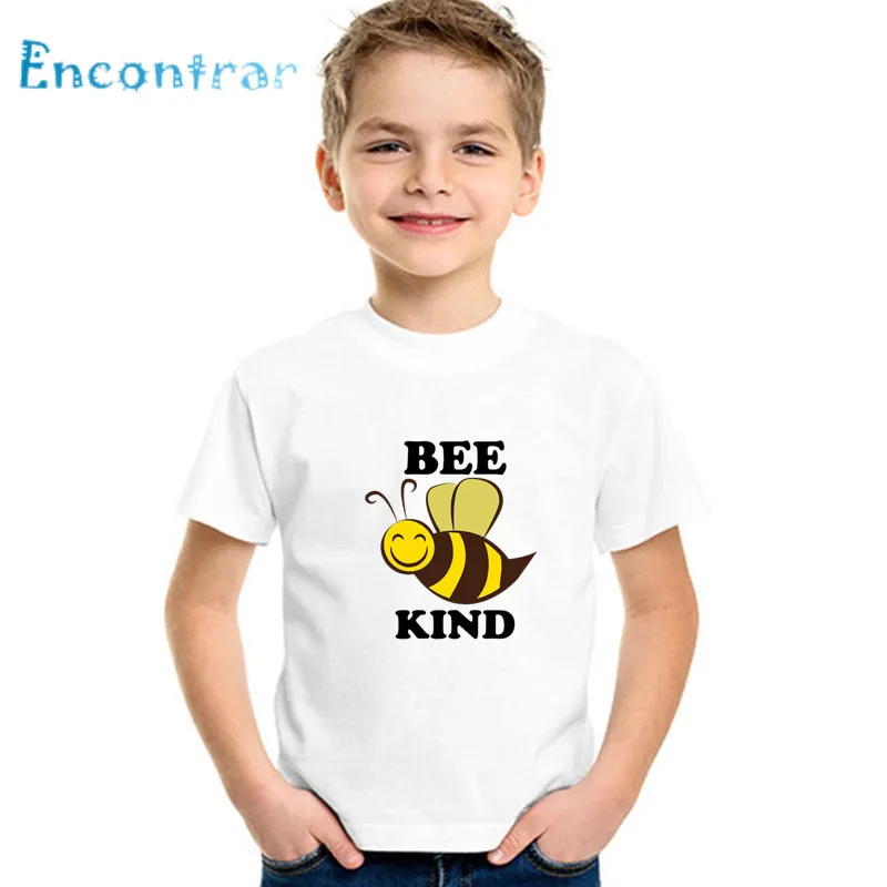 Jungen/Mädchen Bee Art Brief Niedlichen Cartoon Print T shirt Kinder Lustige Kleidung Kinder Sommer Kurzarm Baby T-shirt,oHKP5374