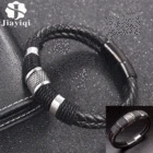 Модный плетеный кожаный браслет мужской браслет из нержавеющей стали с магнитной застежкой двойная слойная оболочка классический мужской браслет ювелирные изделия подарок