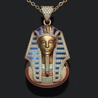 Египетская Мода Фараон из нержавеющей стали позолоченное ожерелье циркон кулон Модные украшения кулон Сфинкс Ретро аксессуар