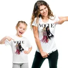 Платье принцессы с принтом для мамы и дочки Одинаковая одежда для мамы и дочки, одинаковые комплекты для семьи футболка для мамы топы для дочек футболки CT-1911