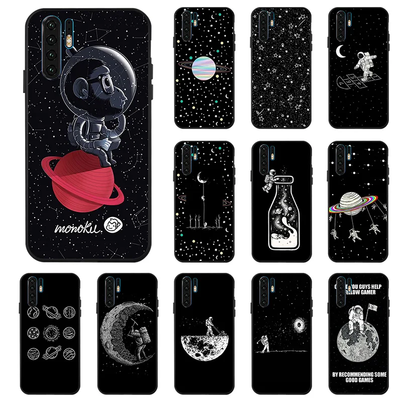 3D DIY Окрашенный черный чехол для huawei P30 Pro P8 Lite Nova 3i 3 4 чехол s Space Moon чехол для телефона huawei mate 10 20X Lite