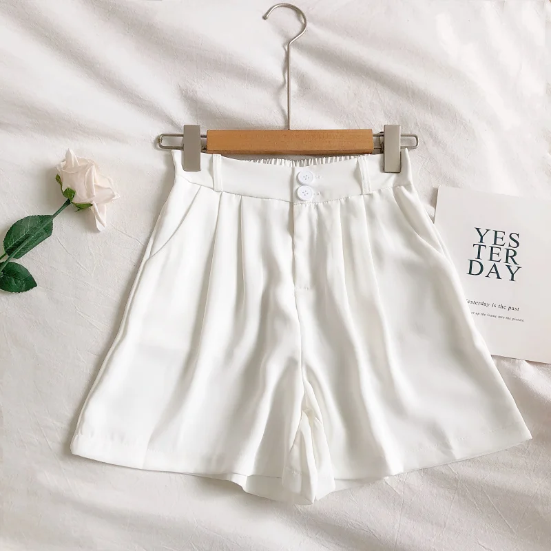 

Fitaylor новые летние женские повседневные однотонные белые шорты с высокой талией, элегантные офисные женские шорты на пуговицах с эластичной...
