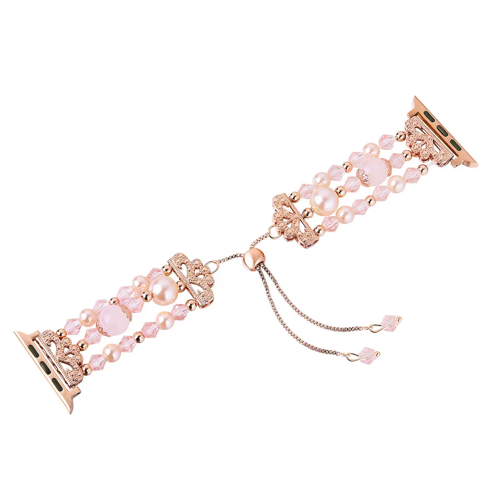 Регулируемые ювелирные изделия Агатовые Стразы браслет для Apple Watch 5 4 3 2 1 38 мм 42 40 44