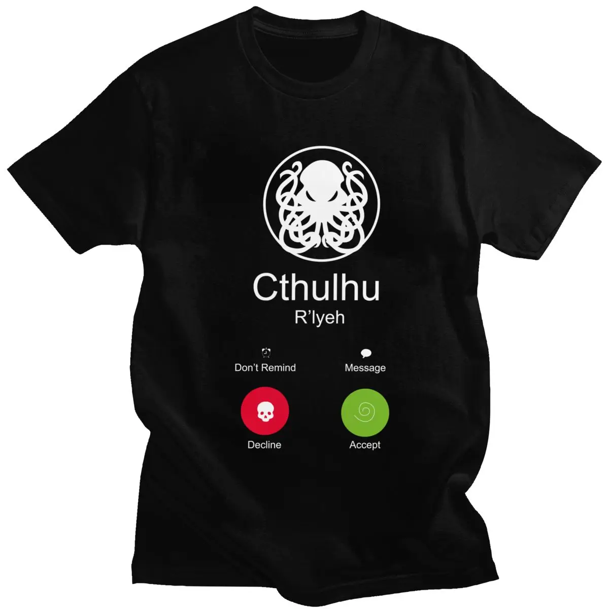 

CALL OF CTHULHU T-shirt Novelty Designer T Shirt For Men 100% Cotton Tshirt Funny Summer R'lyeh Octopus Tops Swag Lovecraft Tees