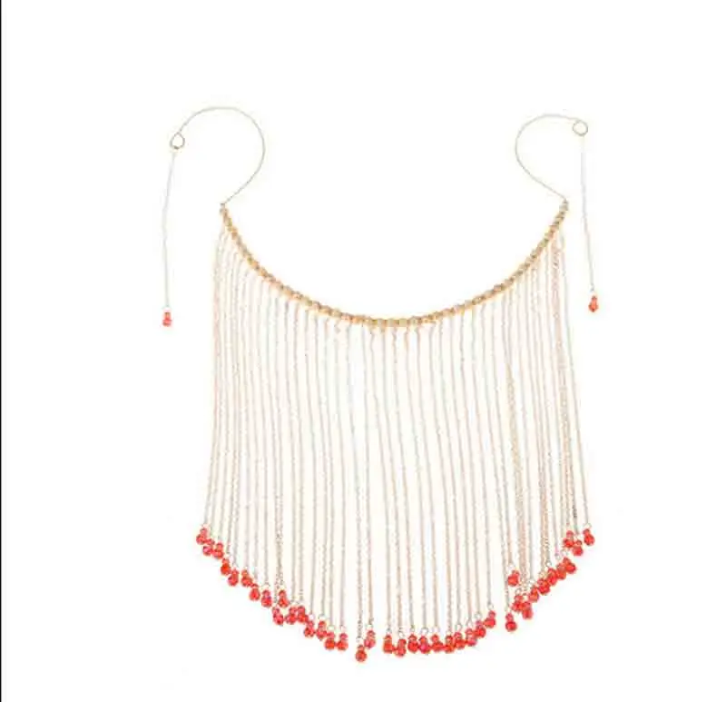 

Hanfu Headwear Face Veil Cover Tassels Face Curtain Ancient Chinese Headdress Dance Accessory Headwear For Girls Women