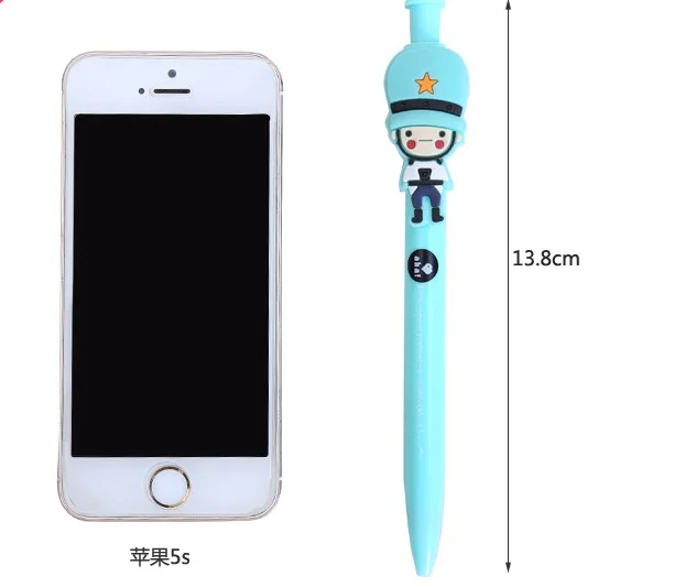 

free shipping 48pcs/lot New Cute Blue Core Stationery Soldier Presses Novel School Supplies Ballpoint Pen Simple Designs