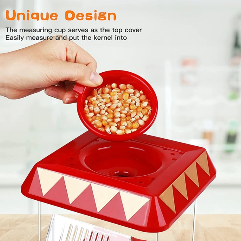 Popcorn Maker Hot Air Machine Vintage Tabletop Electric Popper Healthy And Quick Snack For Home EU Plug | Бытовая техника