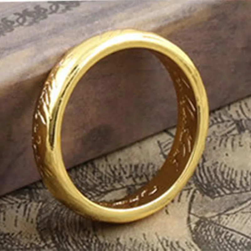 Кольца из карбида вольфрама для мужчин и женщин кольца Хоббита позолоченные