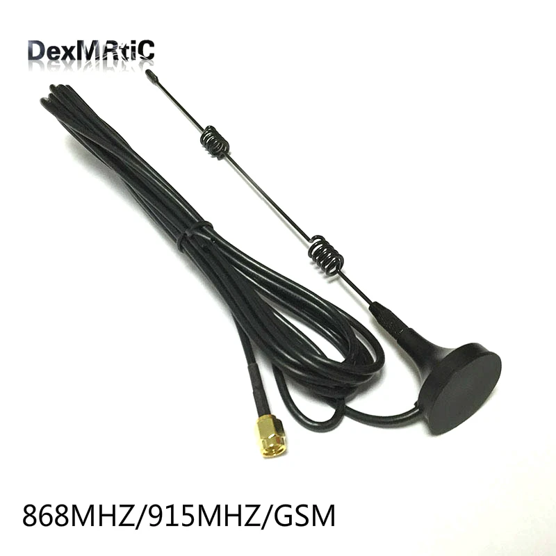 1 шт. 868 МГц/915 МГц/GSM/3g антенна небольшой присоски 7dbi антенна 3 м кабель SMA охватываемый соединитель GSM антенна SMA Мужской антенна