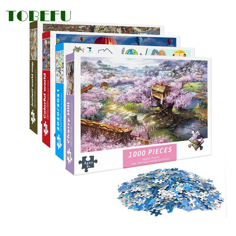 

37 Styles Puzzles for Adults 1000 Pieces Paper Jigsaw Puzzles Educational Intellectual Decompressing DIY Large Puzzle Game Toys