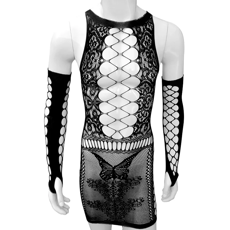 Сетчатая ночная рубашка Sissy Babydoll сексуальное нижнее белье с вырезами эротические