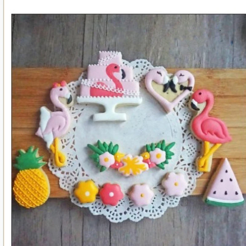 Форма для печенья в виде единорога форма фламинго резак Ручной пресс Луны