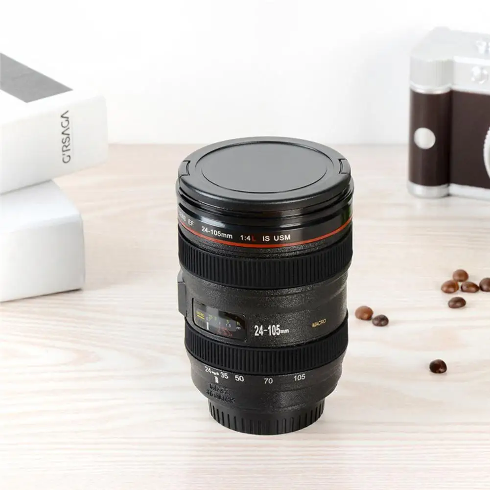 

Camera Lens Cups Vacuum Stainless Steel Coffee Cups Creative 400ml Water Bottle Portable Sealed Leak-proof Cup Upgrade