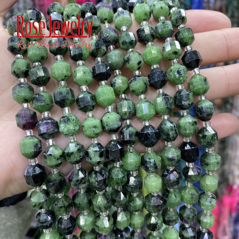 

Natural Epidote Stone Beads Faceted Stone Loose Spacer Beads 8mm For Jewelry Making DIY Making Bracelets Accessories 15" Strand
