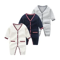 newborn baby rompers for infant kids boys cotton knitted jumpsuits outfits autumn winter solid color toddler outerwear costumes