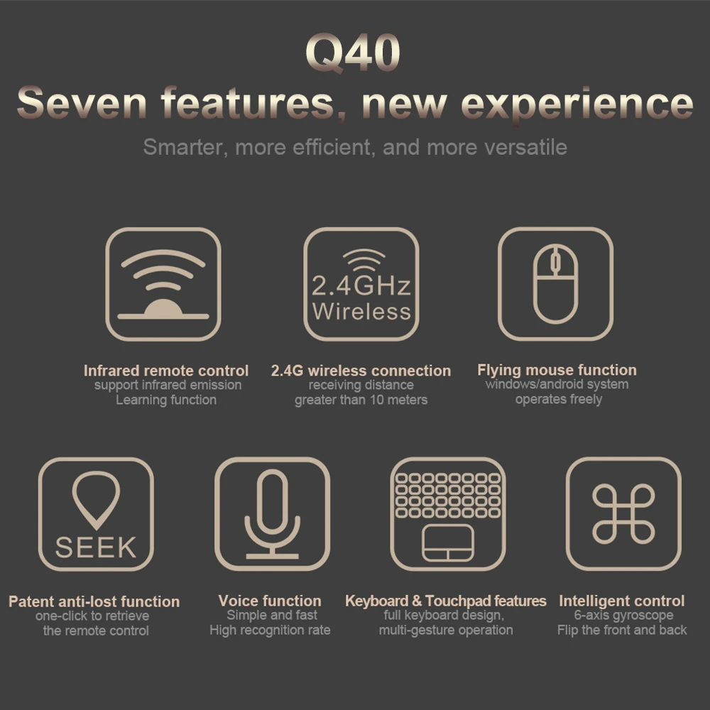 q40 voice remote control 2 4g wireless mini keyboard with ir learning air mouse gyros for android tv box h96 google assistant w2 free global shipping