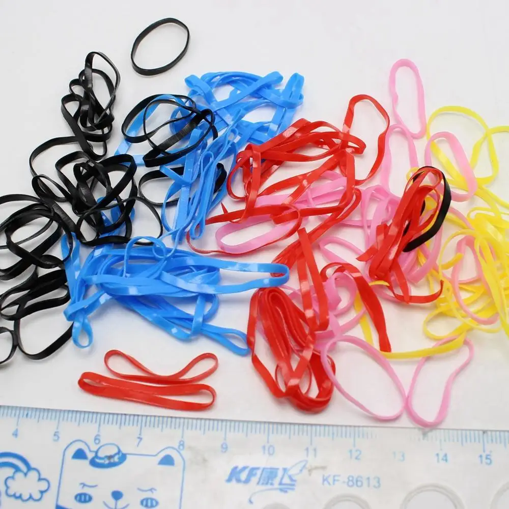 500 Разноцветные эластичные резиновые ленты для волос веревки хвоста из ТПУ детей