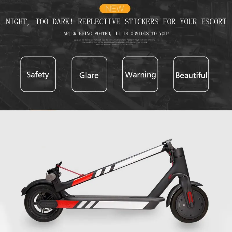 Bicycle Mountain Bike Arrow Shape Reflective Sticker Safety Warning Sticker For Xiaomi M365/M365 Electric Scooter Accessories
