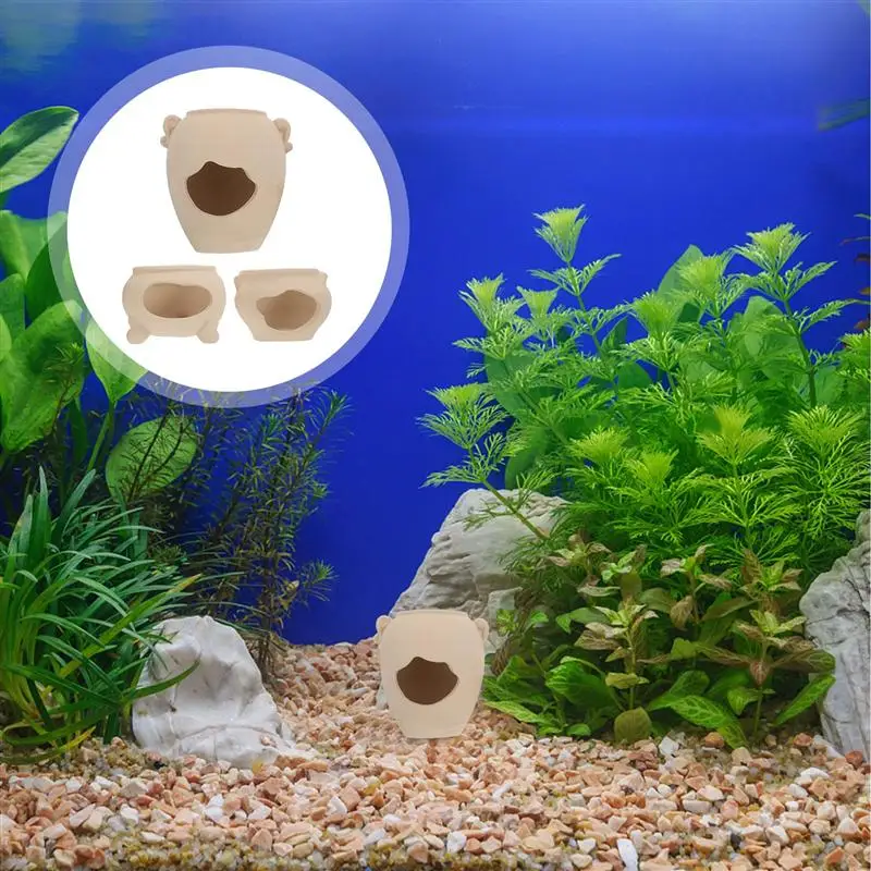 

3Pcs Aquarium Decors Fish Hiding Houses Fish Tank Decors Fish Tank Ornaments for Fish Home Shrimp