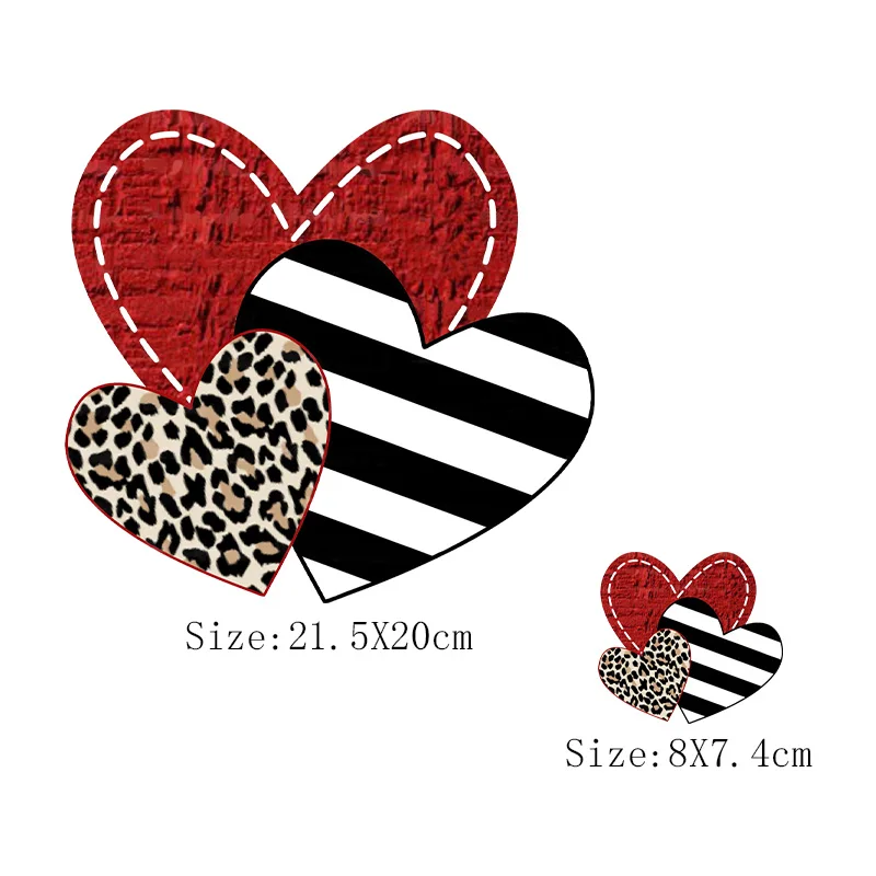 Нашивка с леопардовым сердцем Полоска Красная любовь термонаклейка на одежду
