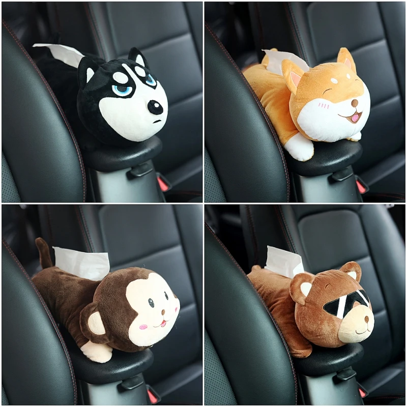 

cute plush car accessories tissue boxes holder corgi Interior Accessories car decor