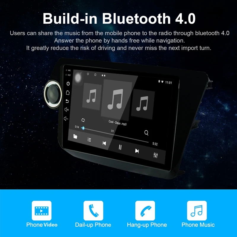 Автомагнитола 9 дюймов Android 10 1 стерео GPS-навигация Bluetooth USB-плеер 2 ГБ DDR3 + 16 для Kia K2