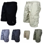 Бриджи-карго мужские однотонные, дышащие быстросохнущие модные повседневные свободные короткие брюки, шорты с несколькими карманами, лето 2022