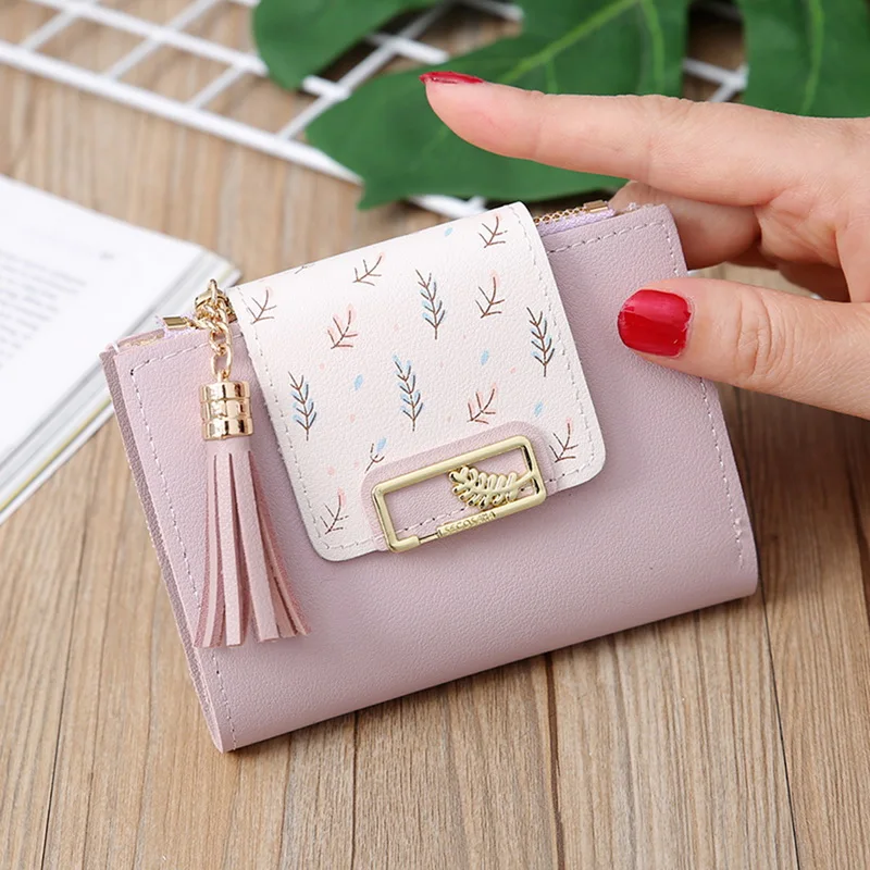 Женский простой короткий кошелек с кисточками держатель для карт