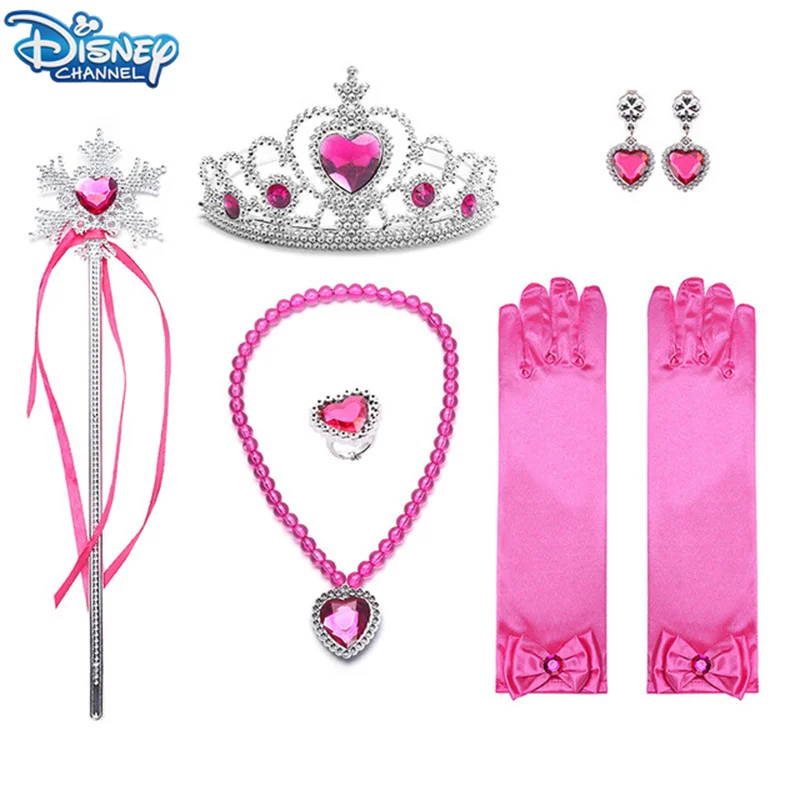 6ps Frozen 2 Elsa Anna Princess Hair Birthday Party Wear Magic Wand Crown Gloves Neacklace Jewelry Set Girl Toys For Kid Cosplay - купить по