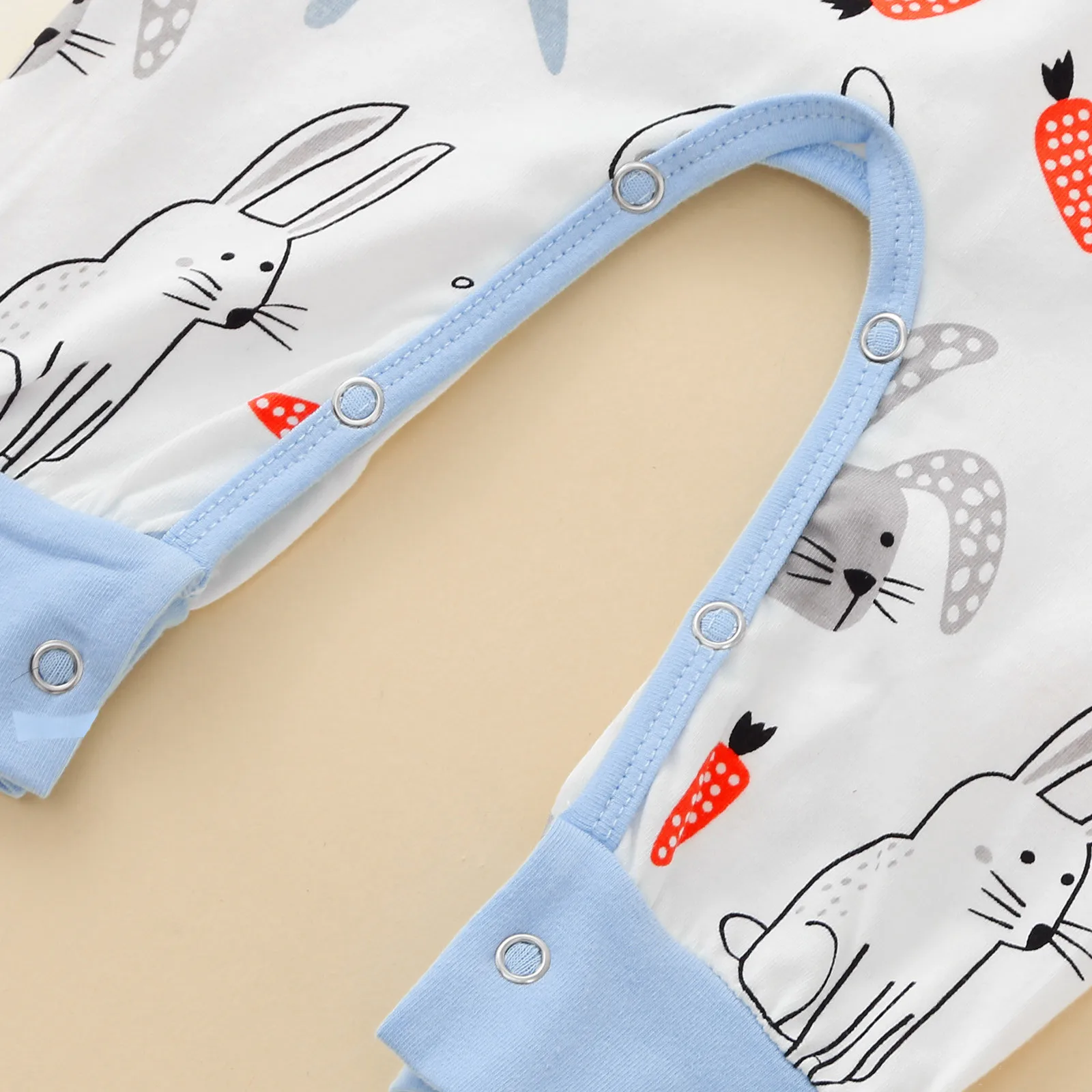 

3-24M Infant Baby Boys Girls Easter Baby Clothes Newborn Cartoon Rabbit Printed Romper Jumpsuit+Hat Outfit Set 5*