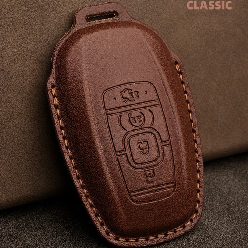 

Leather Car Key Case Cover for LINCOLN MKC MKZ MKX MKT MKS Nautilus Navigator Aviator Blackwood Auto Accessories Ring