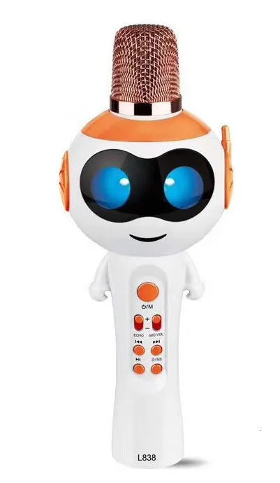 orange Микрофон для караоке, беспроводной детский микрофон с bluetooth-динамиком, портативная Портативная Игрушка, караоке машина, подарки для мальчиков и девочек - Цвет: orange