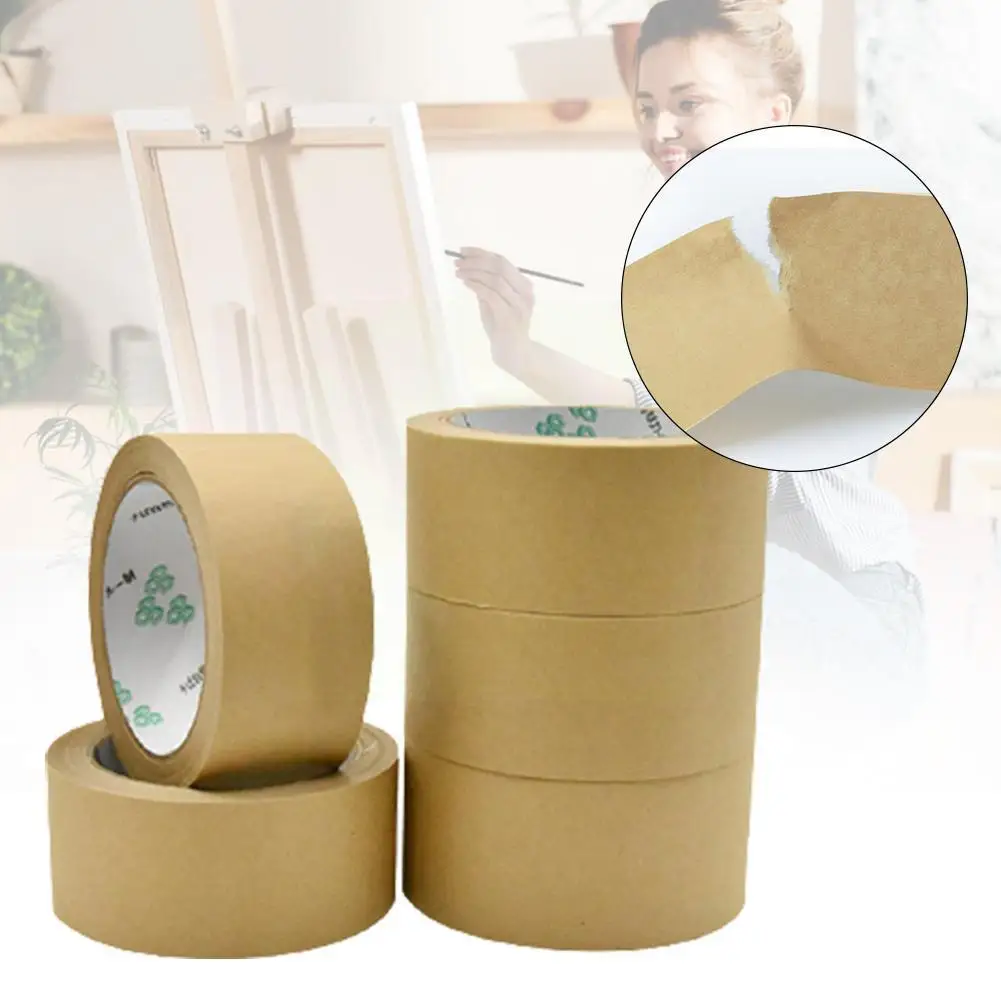 

1 Roll Of 30m Coated Kraft Paper Brown Strapping Self-adhesive Masking Tape Used For Sealing Kraft Paper Tape Packing Tape T1P4