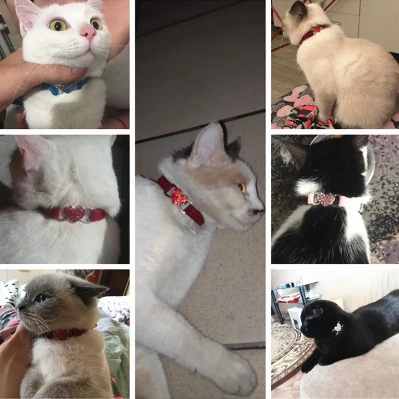 Ошейник для кошек и собак ошейник с кристаллами бриллиантами в форме сердца