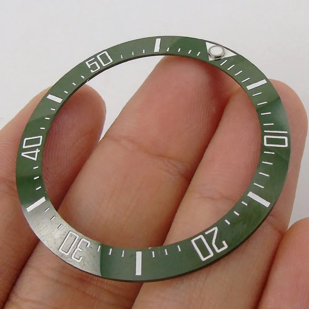 

High quality 39.7mm green ceramic bezel white marks watch bezel insert fit SEA Men's Watch
