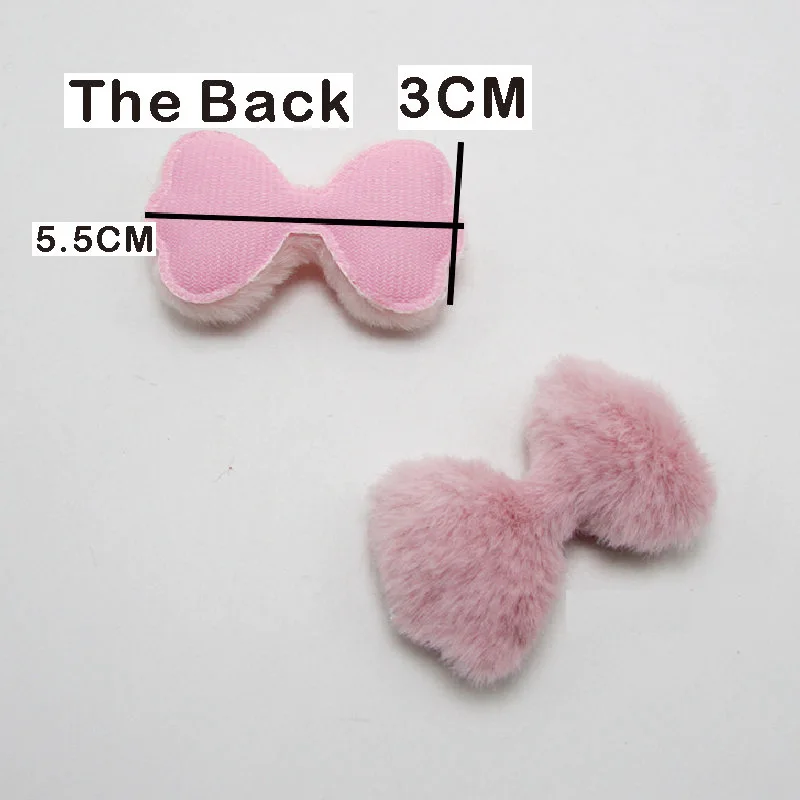 

20Pcs 3*5.5CM Plush Bow Applique Glitter Fabric Pads Patches for DIY Sewing Supplies Kids Craft Clothing Accessories