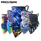 Шарф-маска Мужская, с принтом, с ушками, для лыж, шеи, охоты, велосипеда, бега, походов, лето бандана Велосипедный спорт